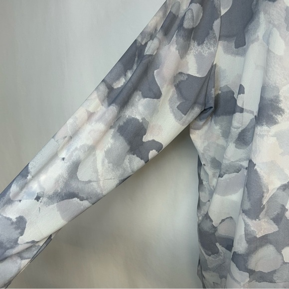 LOGO Lori Goldstein Button Up Top Shirt XL Stretch Semi Sheer Long Sleeve Artsy - Picture 4 of 11